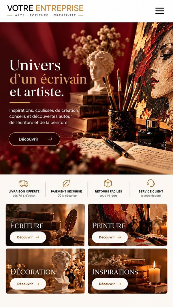 Aperçu mobile — maquette Brut & Audacieux
