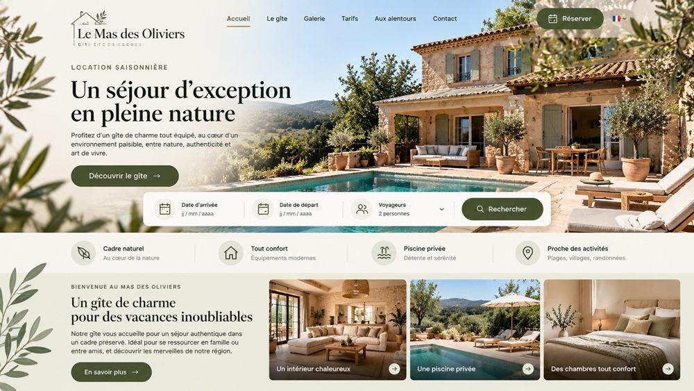 Maquette de boutique en ligne — style épuré et naturel